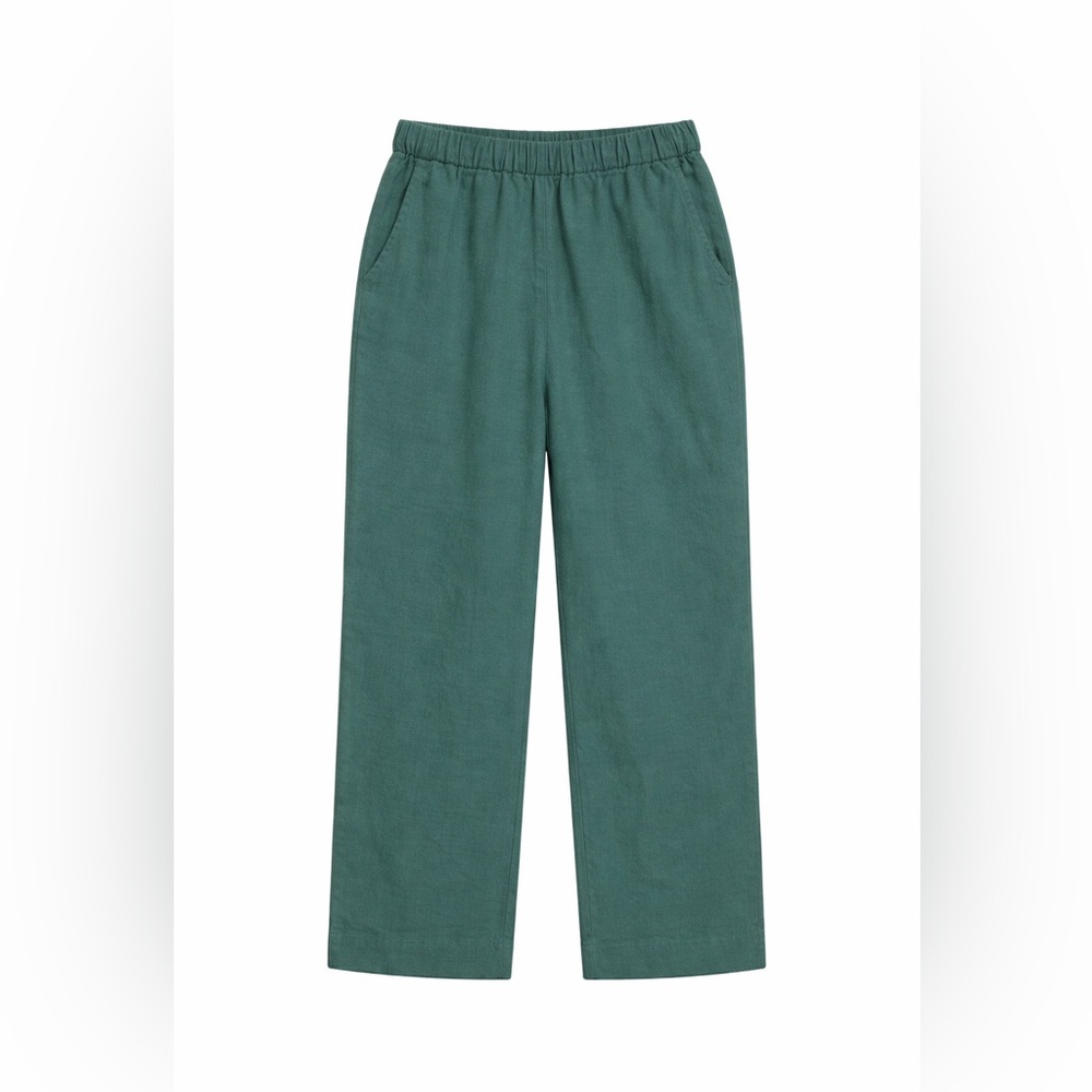 OYSHO Green Linen Pants Size Small NWT Lightweight European Chic